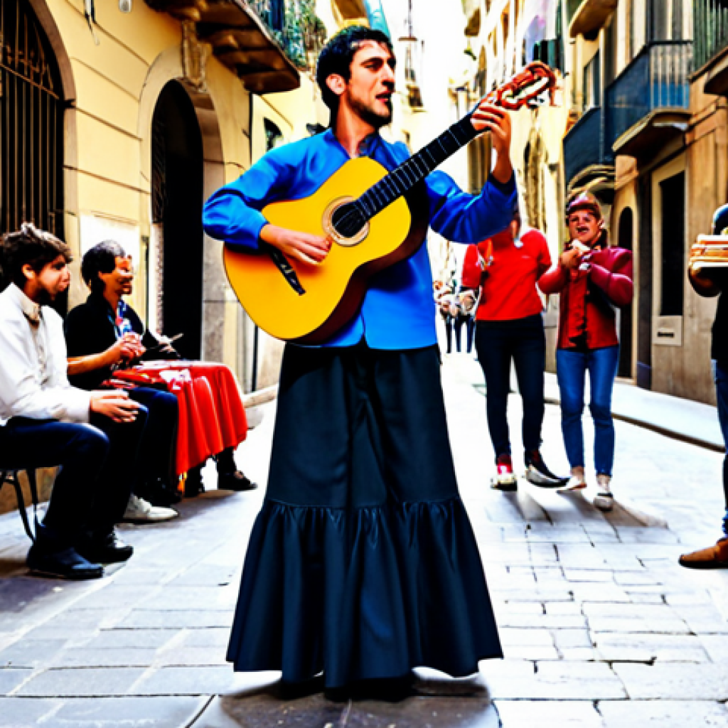 거리공연에서의 소통 방법 - Controlled Improvisation in Barcelona**

"A flamenco guitarist in Barcelona's Gothic Quarter, playin...