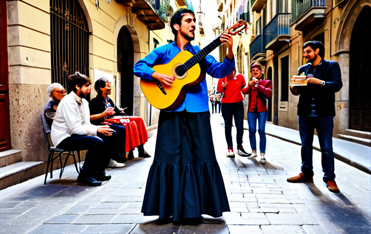 거리공연에서의 소통 방법 - Controlled Improvisation in Barcelona**
"A flamenco guitarist in Barcelona's Gothic Quarter, playin...
