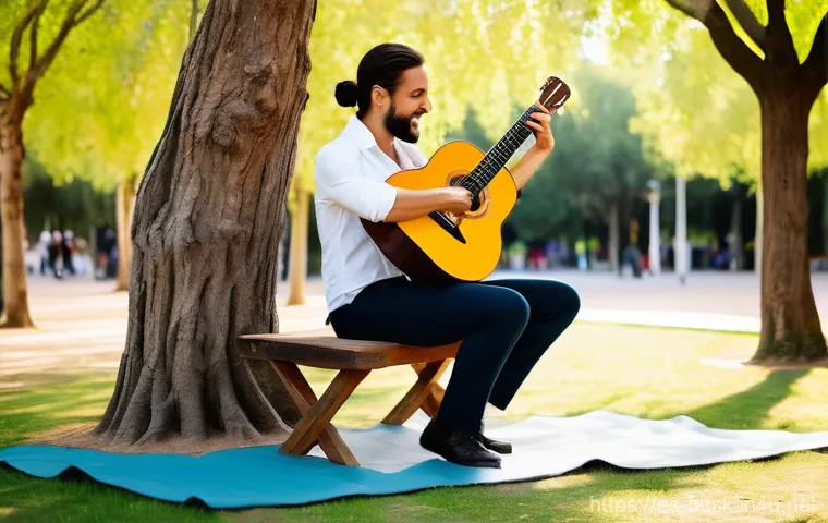 거리공연을 위한 홍보 전략 - **Prompt:** A dynamic street musician, a charismatic guitarist with a worn acoustic guitar, performs... 거리공연을 위한 홍보 전략 - **Prompt:** A dynamic street musician, a charismatic guitarist with a worn acoustic guitar, performs...